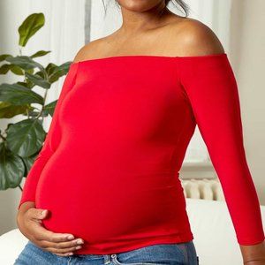 HATCH Maternity * The Off The Shoulder Body Longsleeve Top * Red * Size M